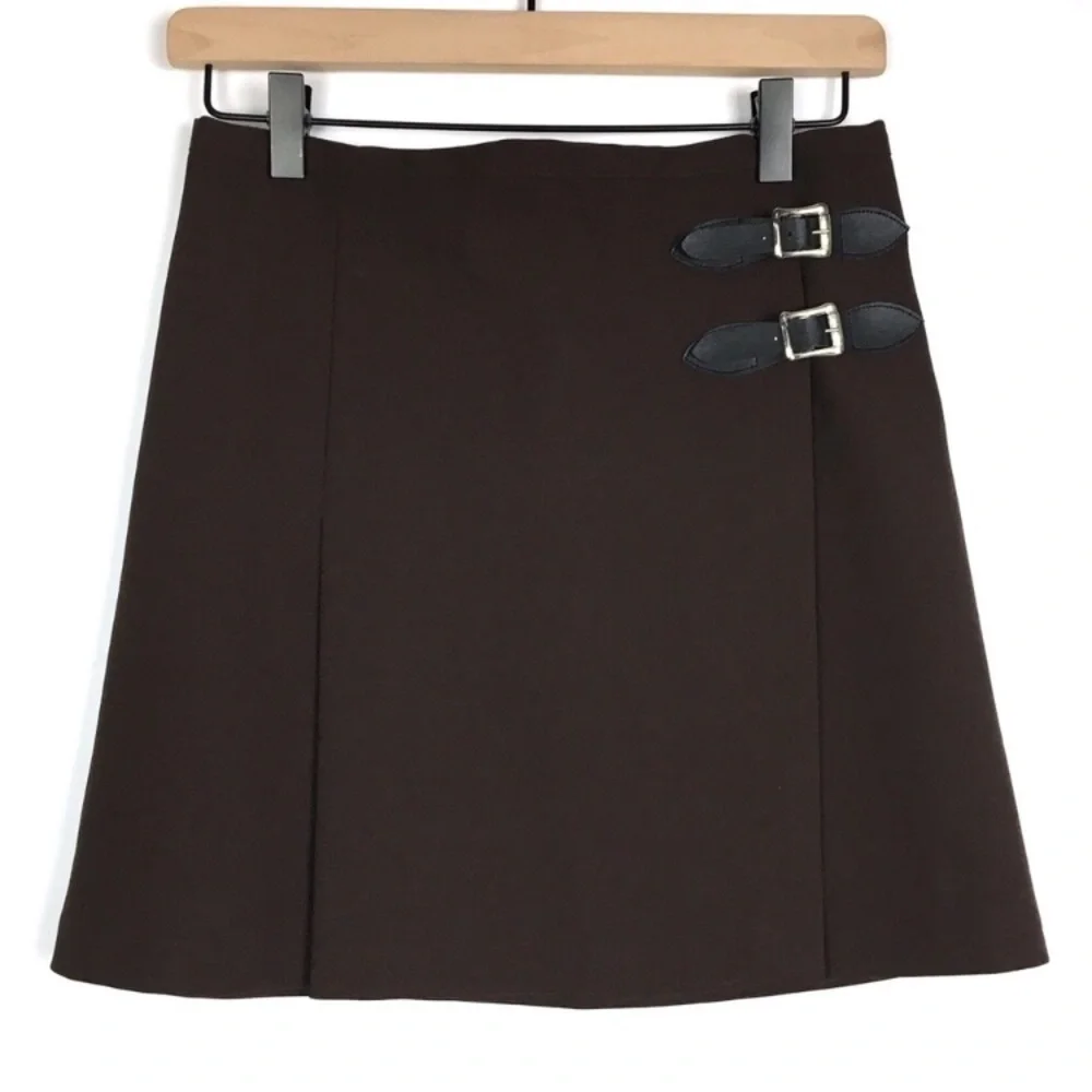 VINTAGE Skirt 90s Y2K Mini Kilt Schoolgirl Goth Dark Academia Buckles Size 5